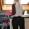 Sarah Ample Butt with too tight dark-skinned trousers